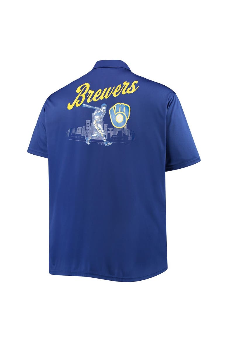 Men's Royal Milwaukee Brewers Big & Tall Button-Up Shirt, Alternate, color, Royal