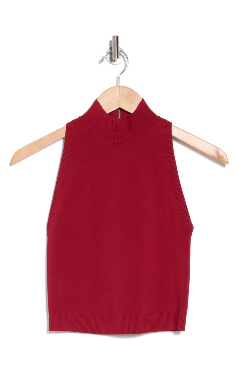 Alice + Olivia Rydel Mock Neck Sweater Tank, Alternate, color, Garnet