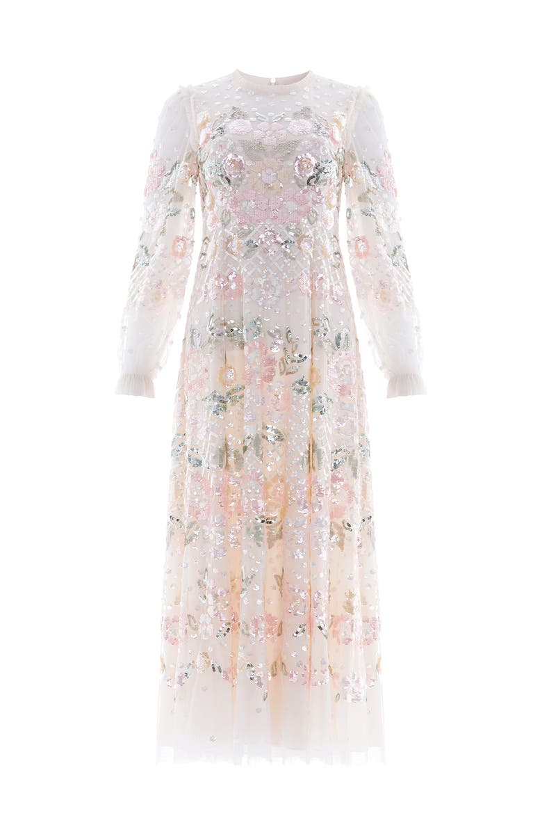 Needle 
Thread Rosalie Long Sleeve Ankle Gown, Alternate, color, Cream