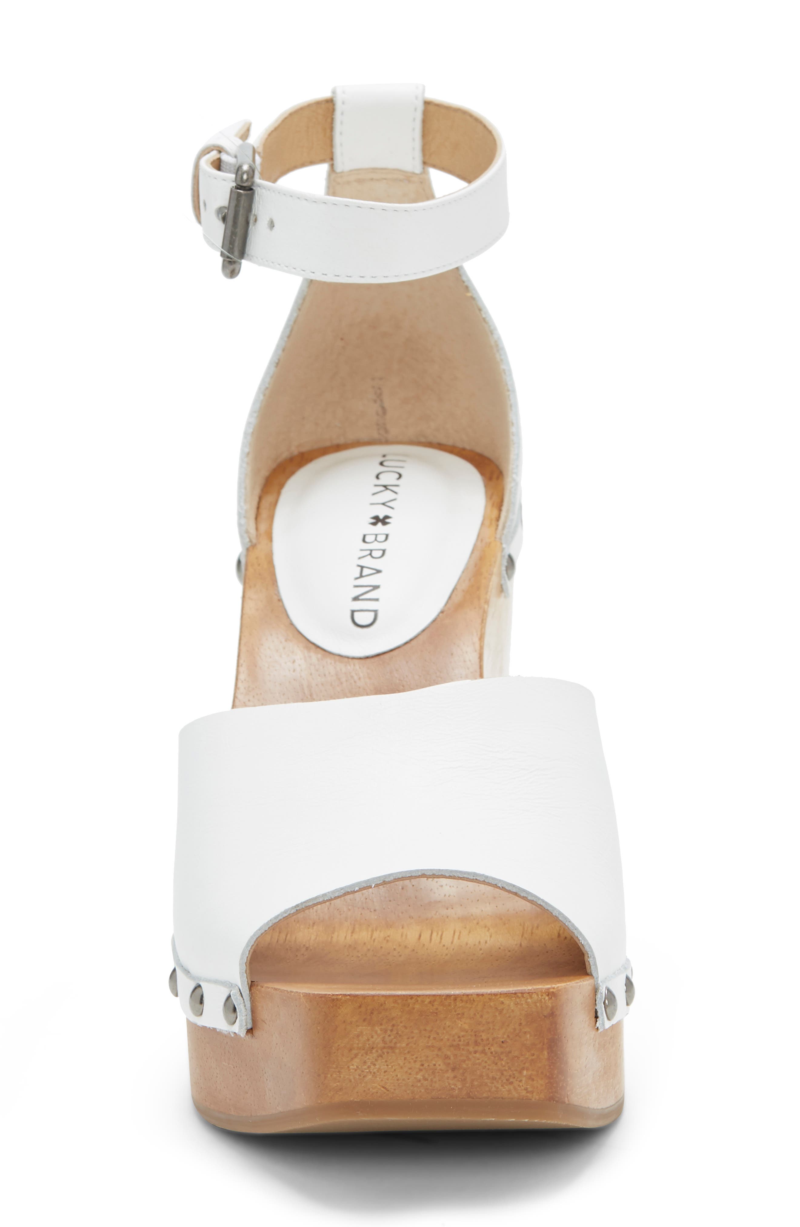 Nelora Ankle Strap Platform Sandal, Alternate, color, WHITE LEATHER