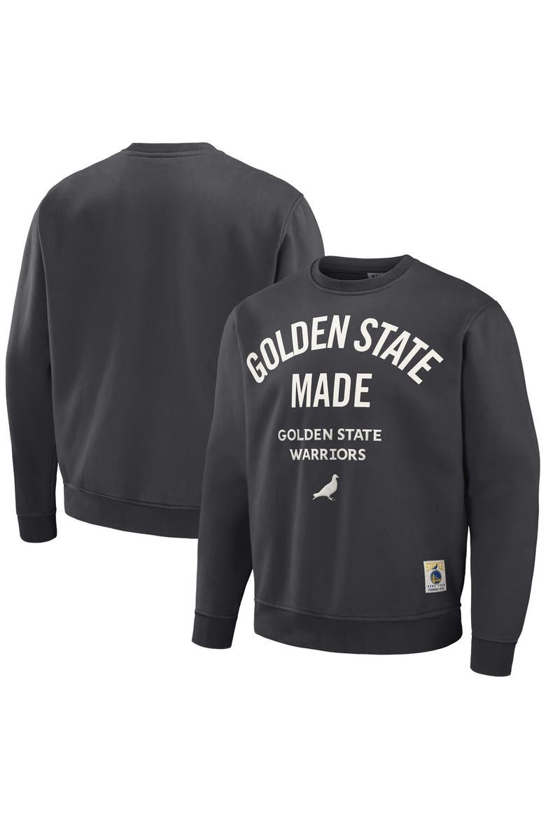 Men's NBA x Staple Anthracite Golden State Warriors Plush Pullover Sweatshirt, Alternate, color, Anthracite