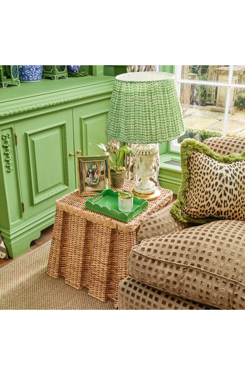 Mrs. Alice Small Lacquer Scalloped Tray, Alternate, color, Green