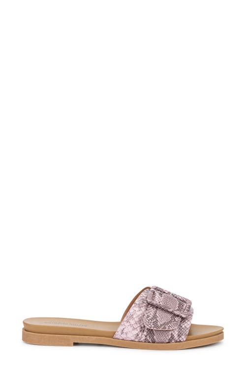 Olivia Miller Bendy Comfort Slide Sandal In Pink Snake