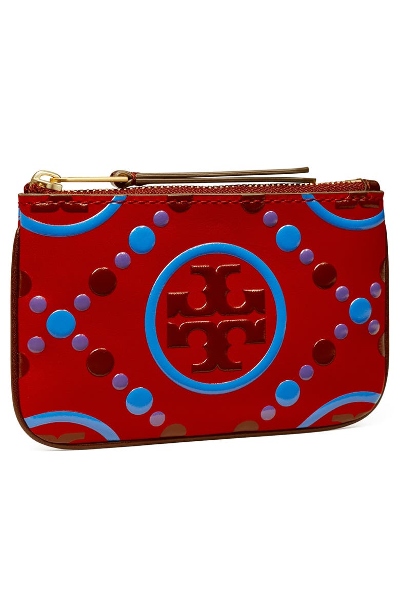 Tory Burch T Monogram Embossed Leather Card Case with Key Fob, Alternate, color, 
