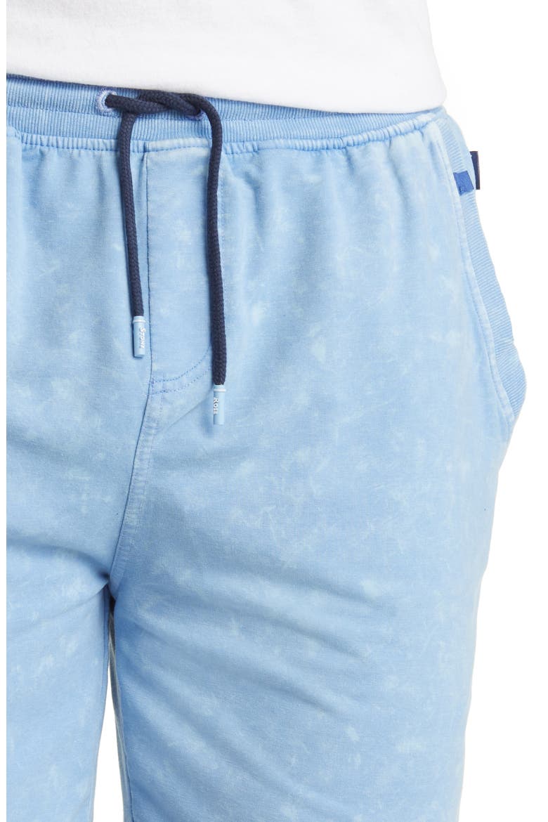 Acid Wash Fleece Shorts, Alternate, color, LIGHT BLUE