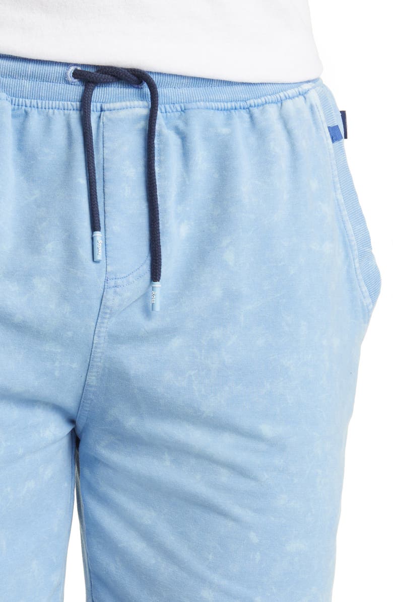Stone Rose Acid Wash Fleece Shorts, Alternate, color, Light Blue