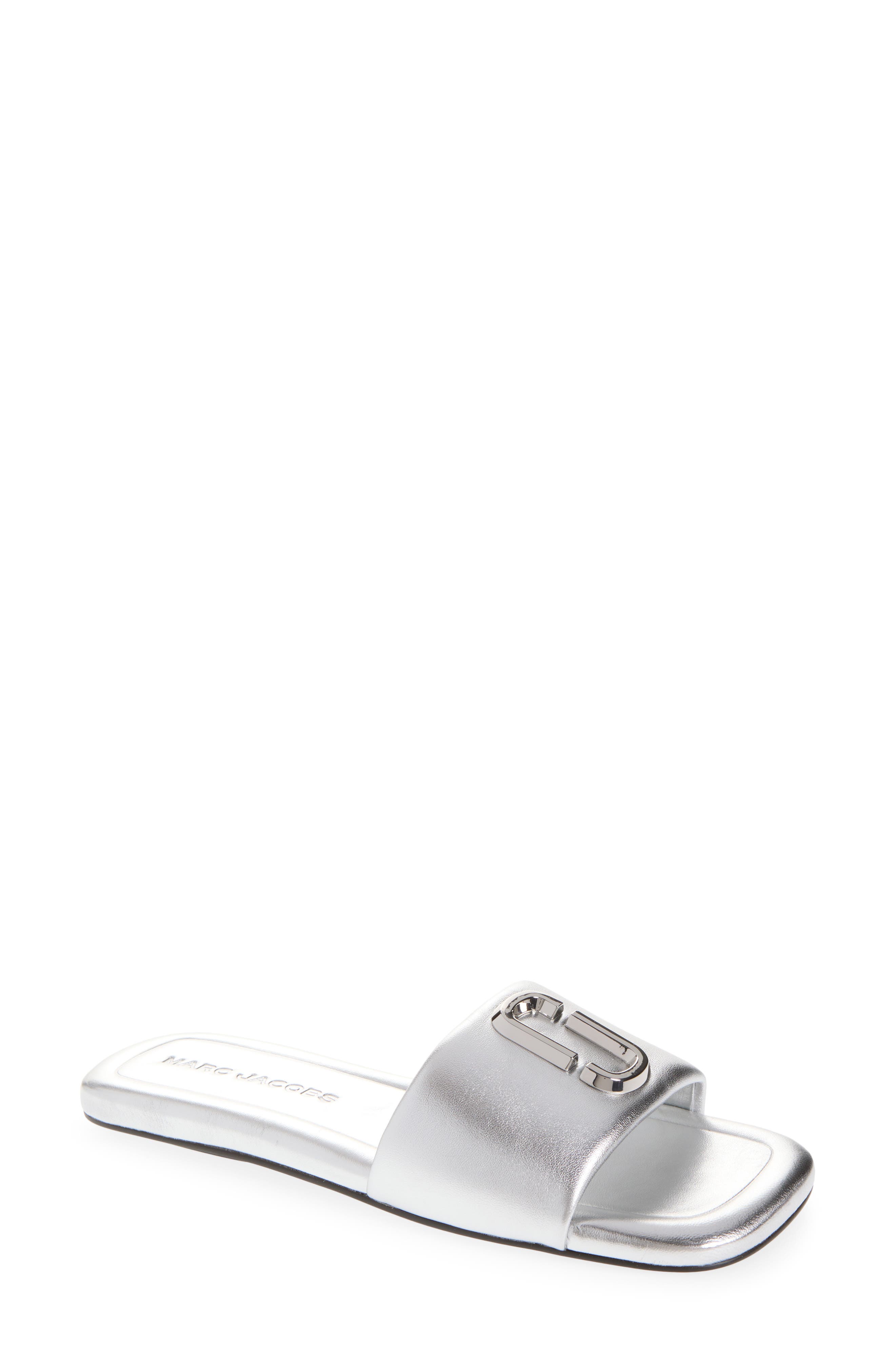 The J Marc Metallic Slide Sandal