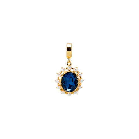 Midnight Blue CZ Halo Charm