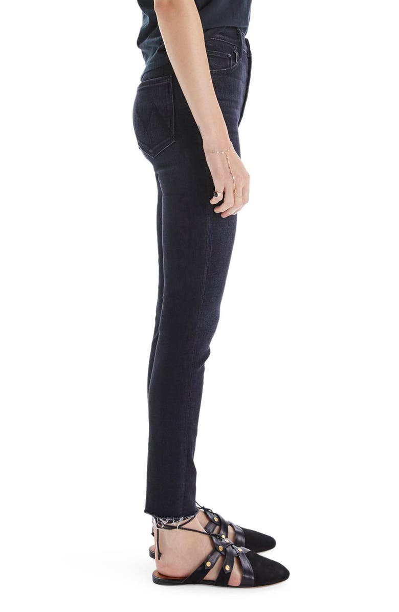 MOTHER The Pixie Swooner High Waist Frayed Ankle Skinny Jeans, Alternate, color, 
