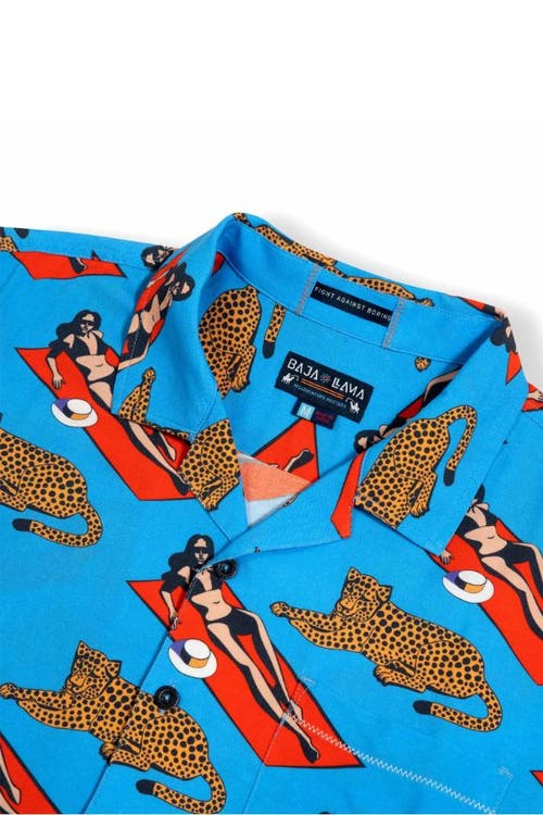 Baja Llama Men's Purrfect Woman - Blue Nighthawk™ Button Up In Blue