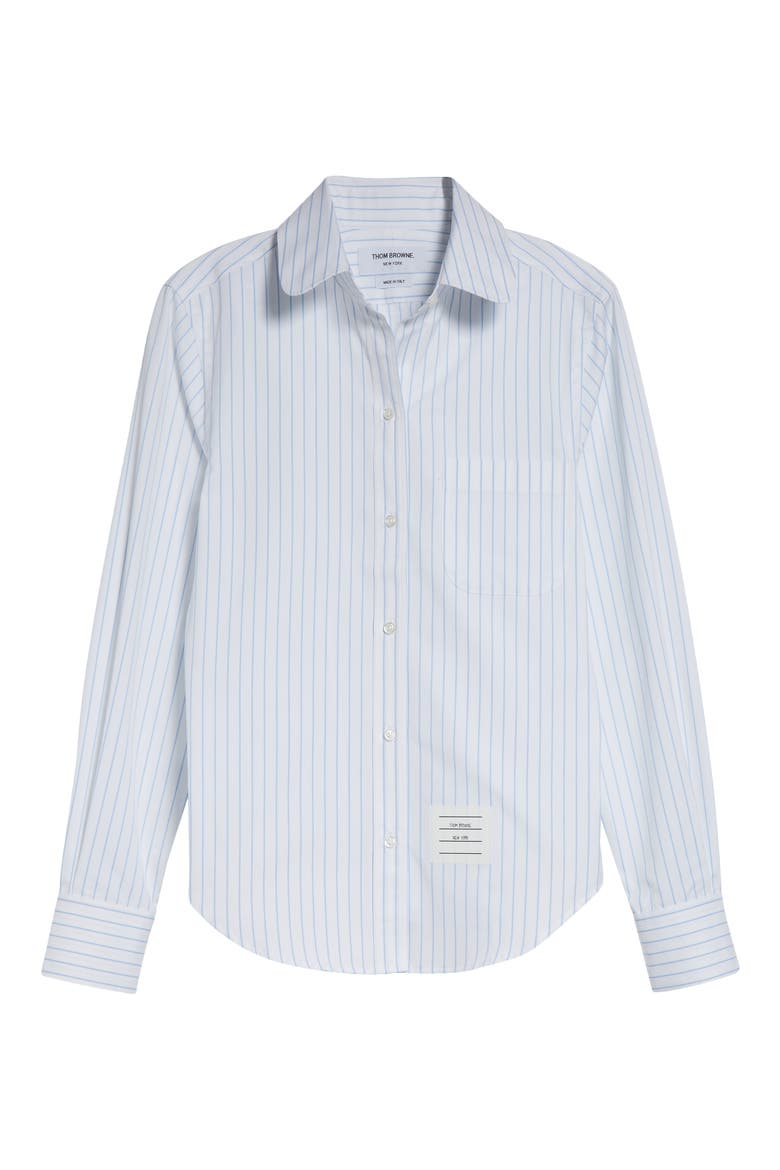Classic Stripe Cotton Button-Up Shirt, Alternate, color, LIGHT BLUE