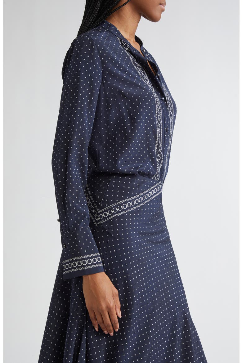 Johnson Mixed Print Stretch Silk Button-Up Shirt, Alternate, color, NAVY MULTI