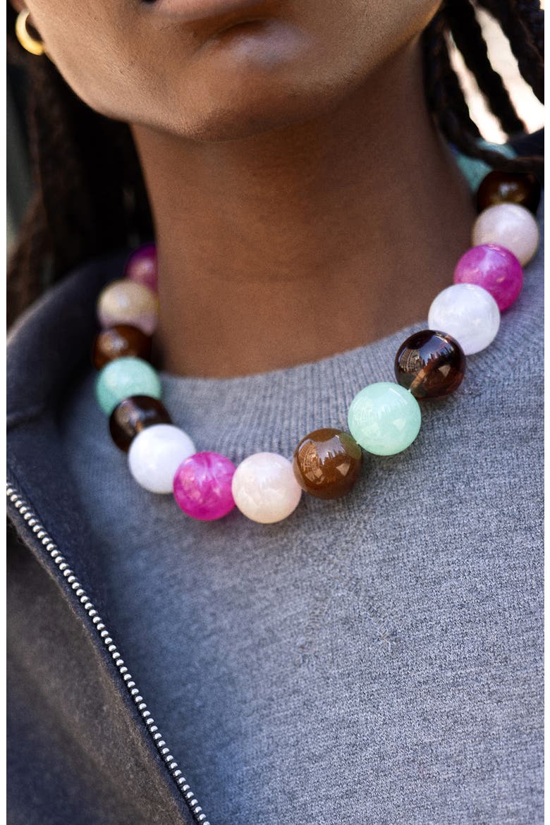 Jane Beaded Necklace, Alternate, color, BRIGHT MULTI PINK