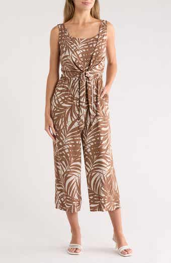 Connected Apparel Tie Waist Jumpsuit