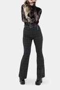 Disturbia Moura Check Flare Trouser With Charm
