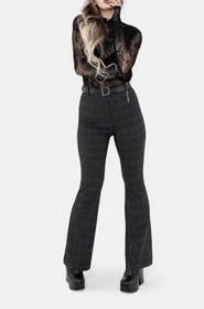 Disturbia Moura Check Flare Trouser With Charm