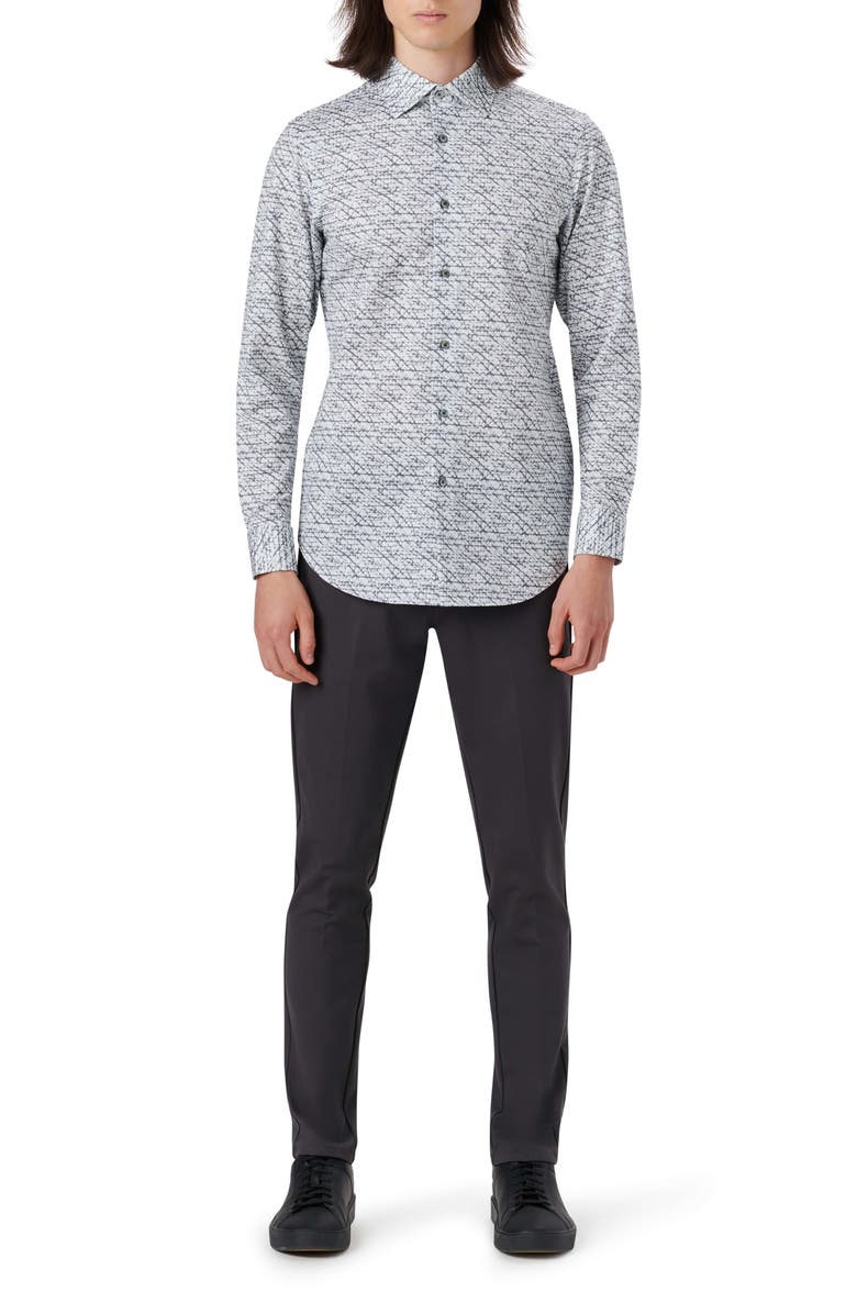 Bugatchi OoohCotton<sup>®</sup> Abstract Print Button-Up Shirt, Alternate, color, 