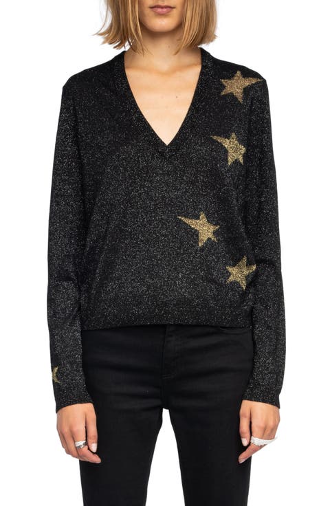 Rivy Stars Metallic Wool Blend Sweater