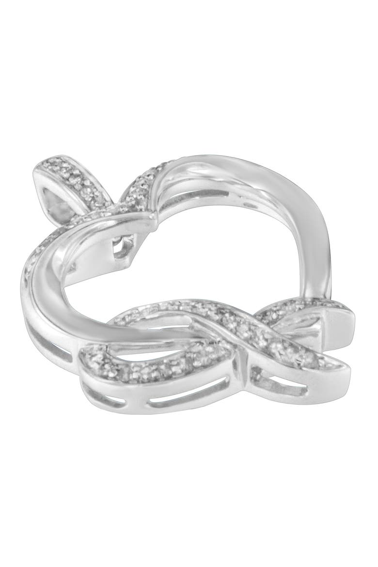 Silver 1/6 cttw Diamond Heart Pendant Necklace, Alternate, color, White