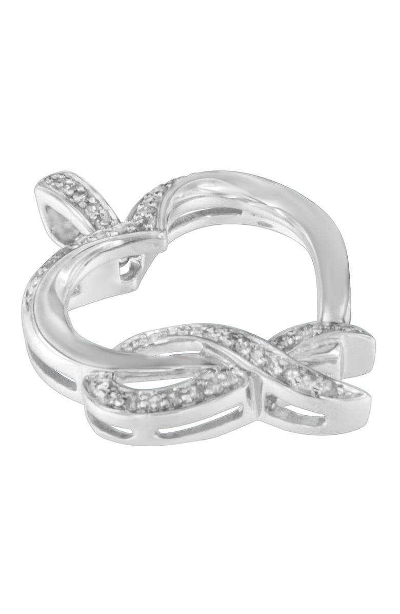 Haus of Brilliance Silver 1/6 cttw Diamond Heart Pendant Necklace, Alternate, color, White