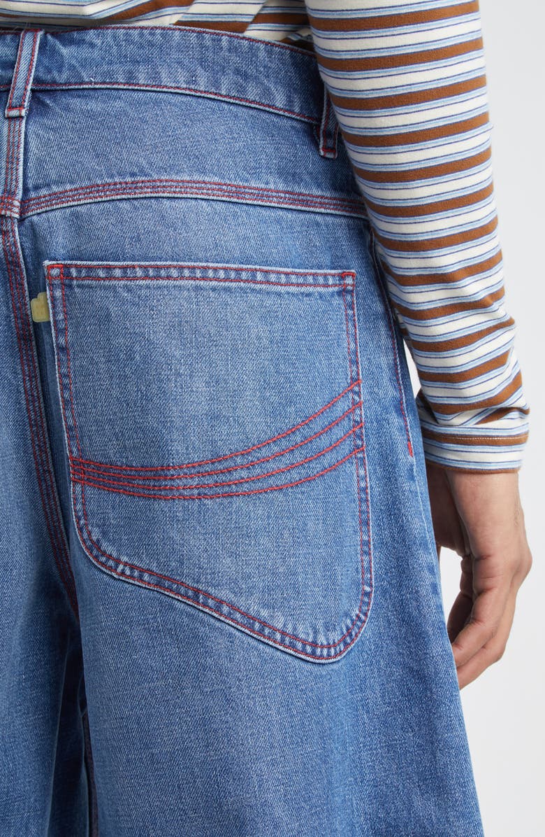 ERL Gender Inclusive Indiana Skate Denim Shorts, Alternate, color, 