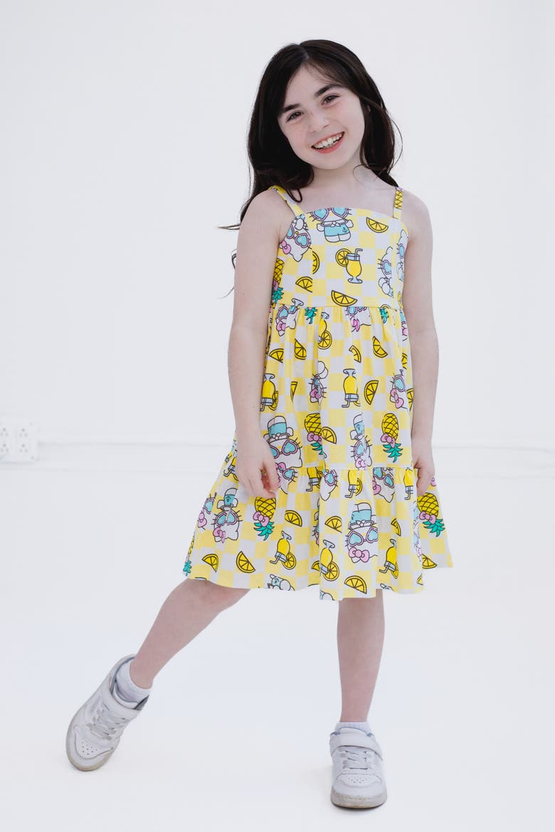 Sleeveless Smocked Tiered Dress, Alternate, color, Hello Kitty Yellow