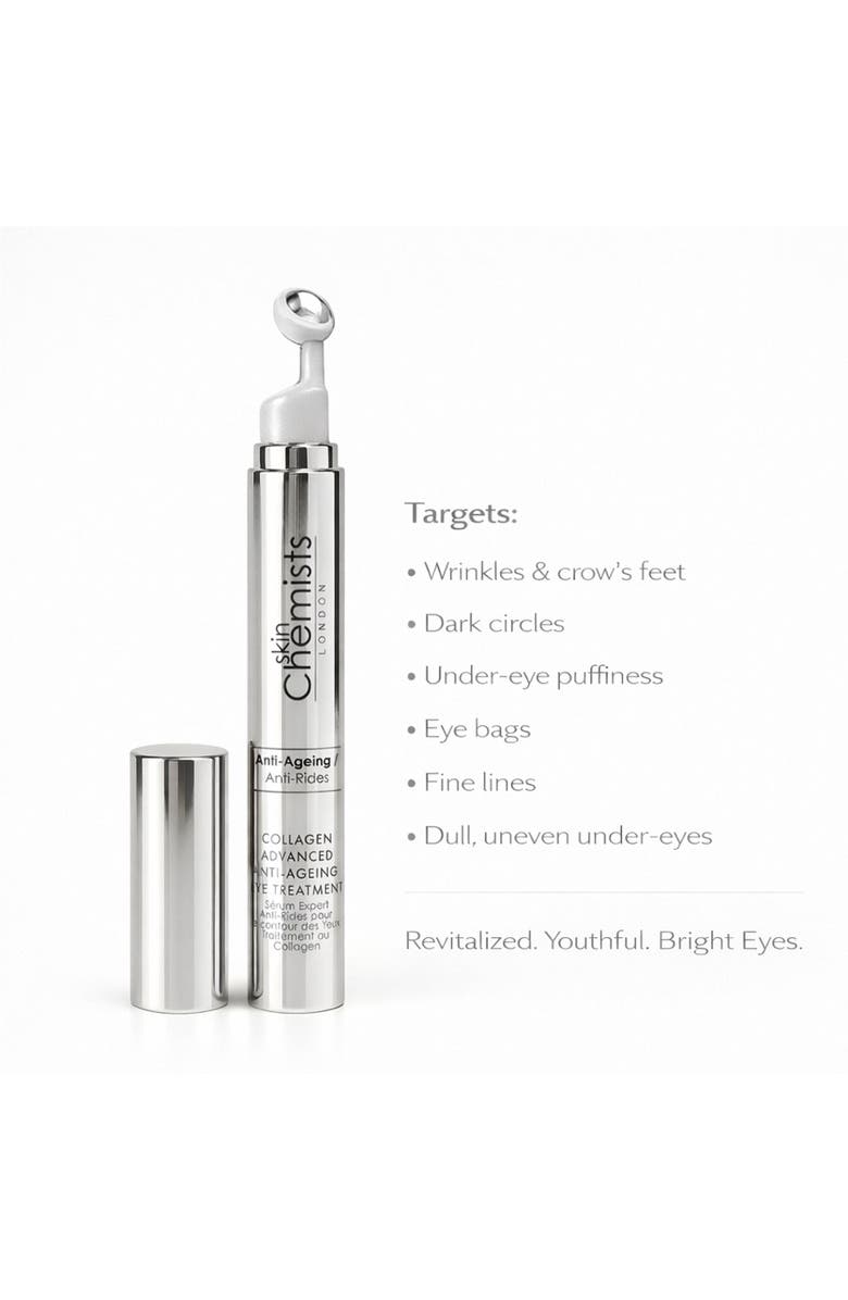 SKINCHEMISTS Collagen Advanced Anti-Ageing Eye Treatment 15ml for Loss of Firmness, Anti-Aging, Alternate, color, White