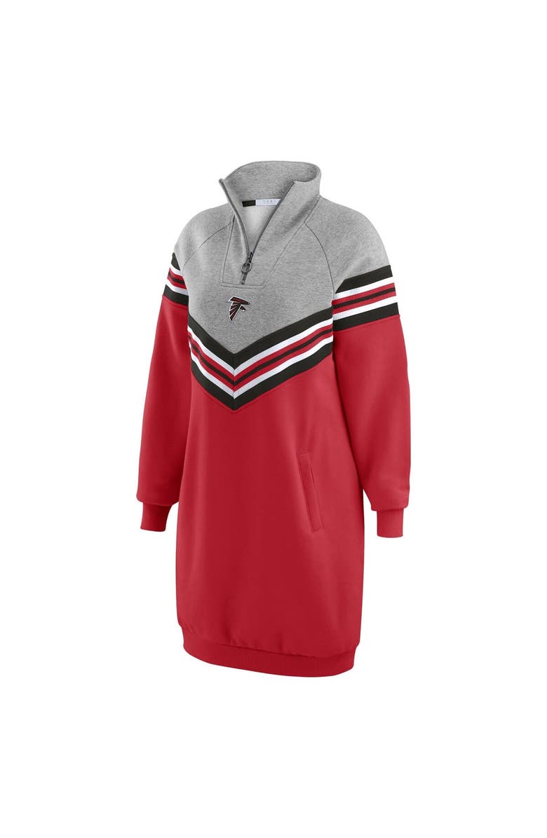 WEAR by Erin Andrews Women's WEAR by Erin Andrews  Red/Heather Gray Atlanta Falcons Chevron Stripe Dress, Alternate, color, Red