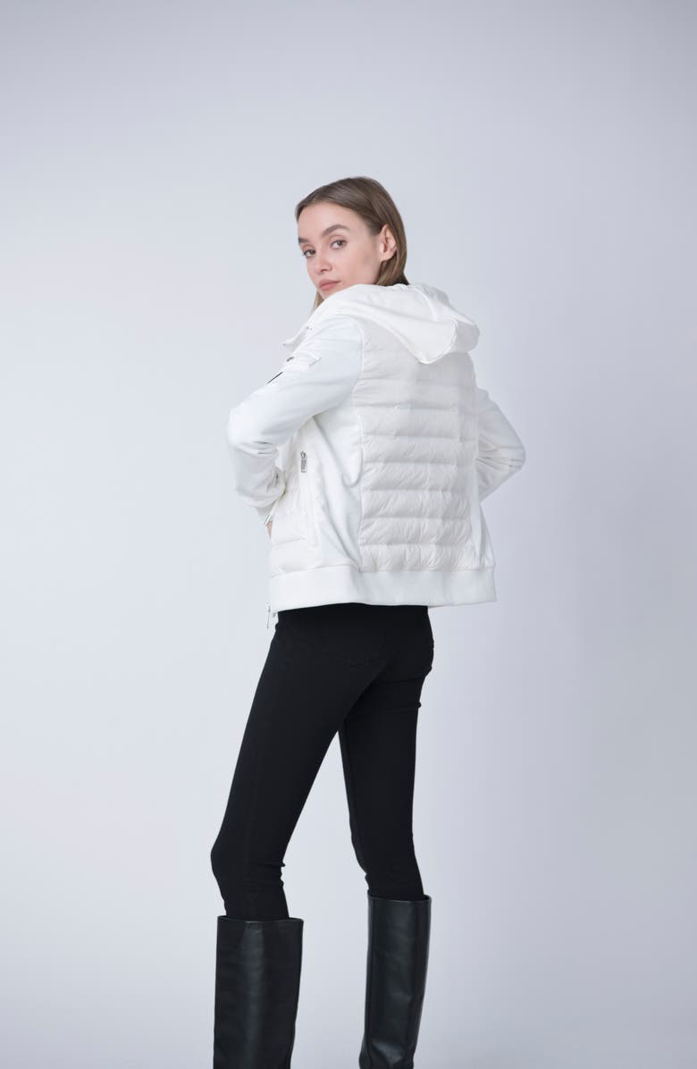 The Recycled Planet Company Luna Recycled Nylon Down Puffer Jacket, Alternate, color, White