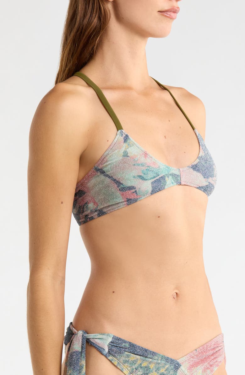 free-est by Free People Misty Metallic Bikini Top, Alternate, color, Flower Riot