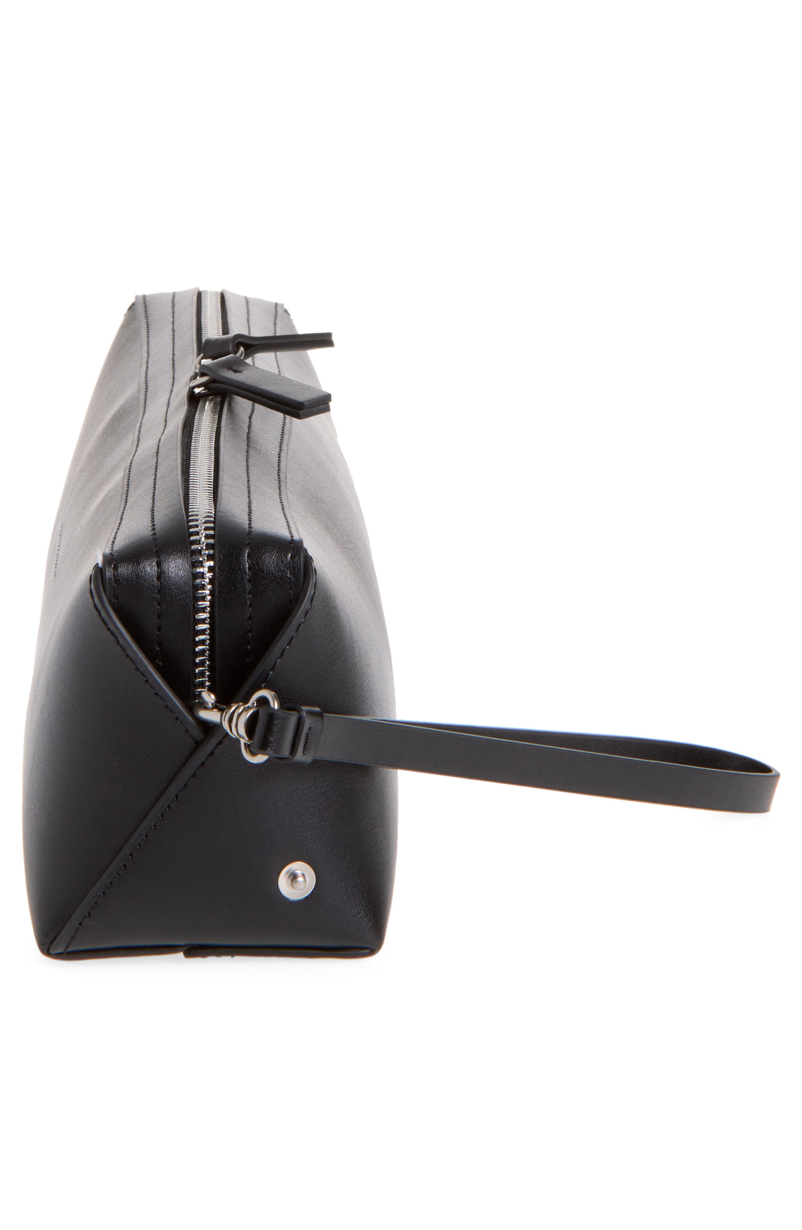 Numeric Logo Leather Clutch, Alternate, color, BLACK