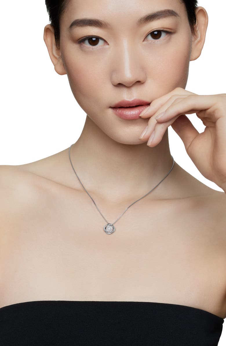 David Yurman Infinity Pavé Diamond Pendant Necklace, Alternate, color, 