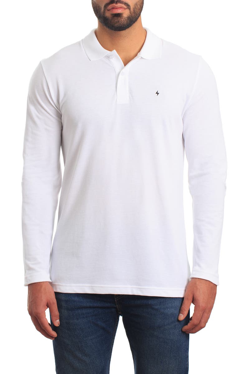 Jared Lang Long Sleeve Cotton Knit Polo, Main, color,