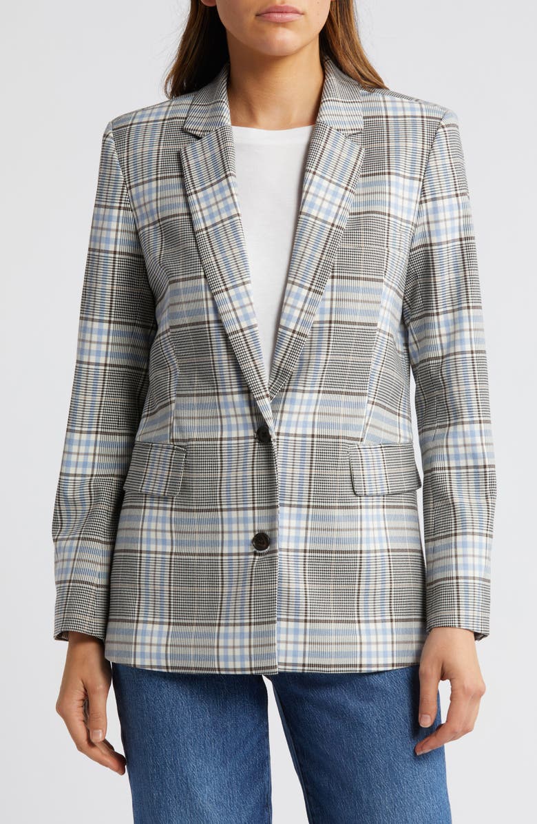 Rails Stanton Check Blazer, Alternate, color, Cocoa Sky Check