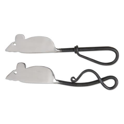 Mouse Spreader Set of 2 Stainless Steel Cheese Knives