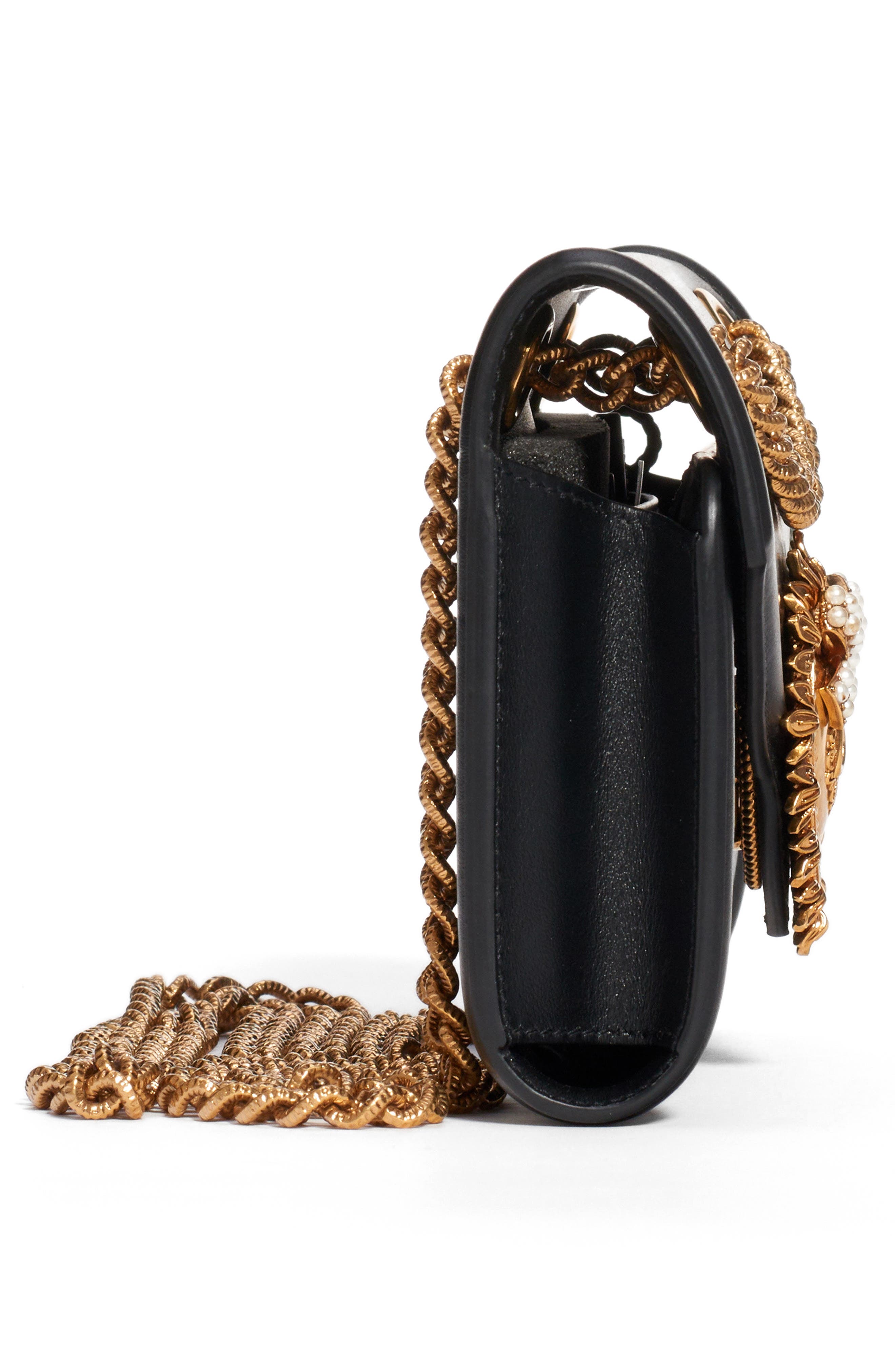 Micro Devotion Leather Crossbody Bag, Alternate, color, NERO