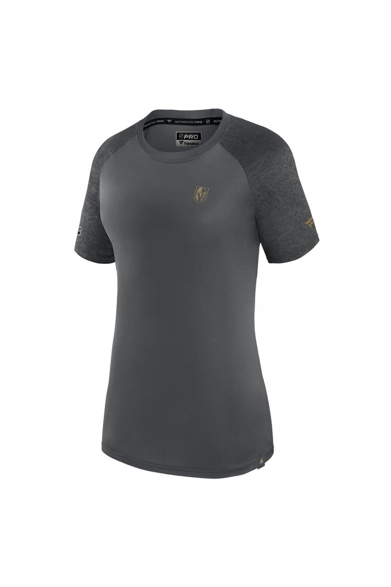 Women's Fanatics Branded  Gray Vegas Golden Knights Authentic Pro Tech T-Shirt, Alternate, color, Charcoal
