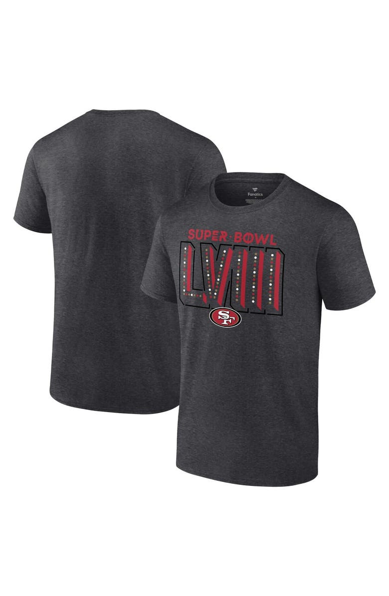 FANATICS Men's Fanatics Branded  Heather Charcoal San Francisco 49ers Super Bowl LVIII Big & Tall T-Shirt, Alternate, color, 