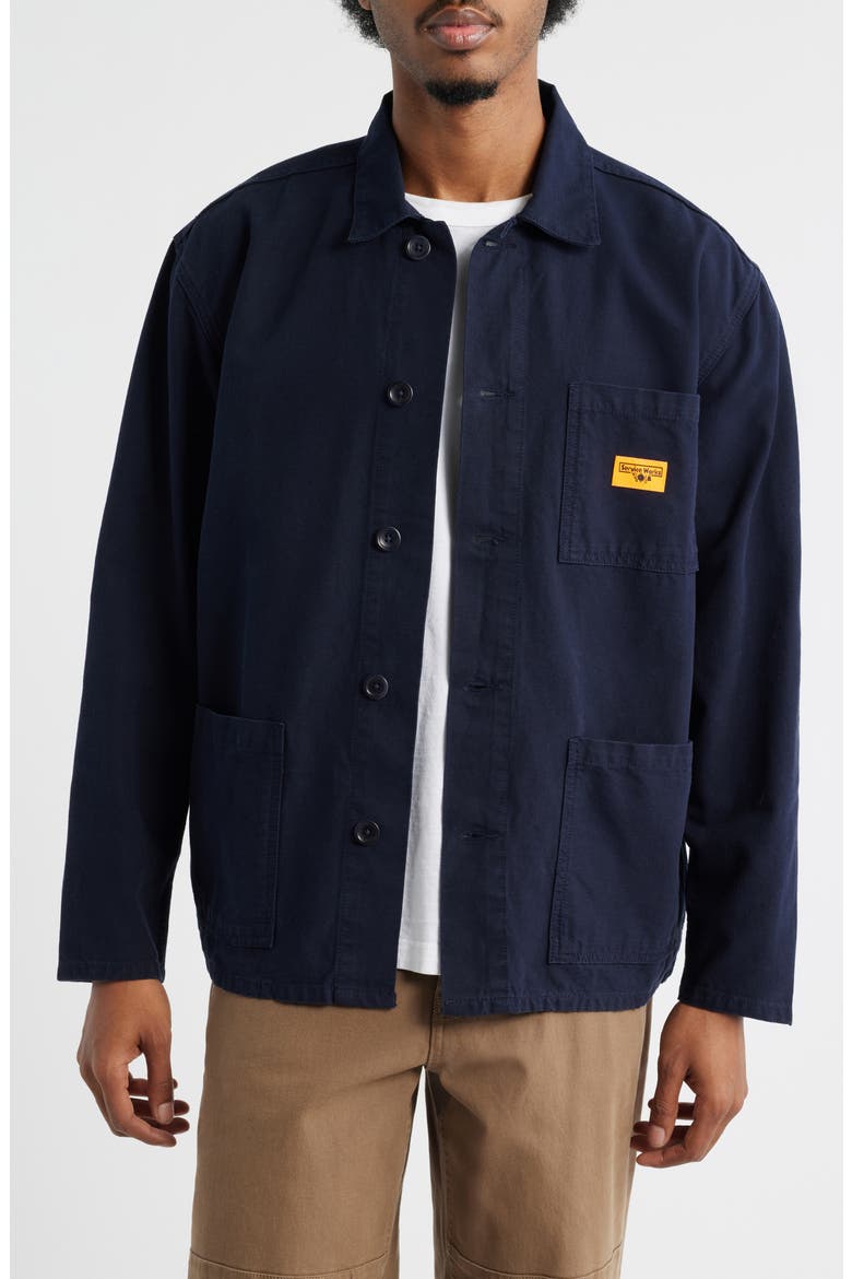 Organic Cotton Button-Up Chore Coat, Main, color, DARK NAVY