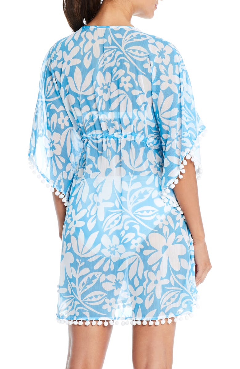 BLEU by Rod Beattie Pompom Trim Cover-Up Caftan, Alternate, color, 