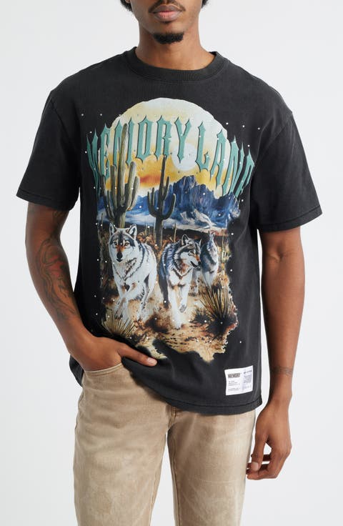 Running Wolves Crystal Embellished Graphic T-Shirt