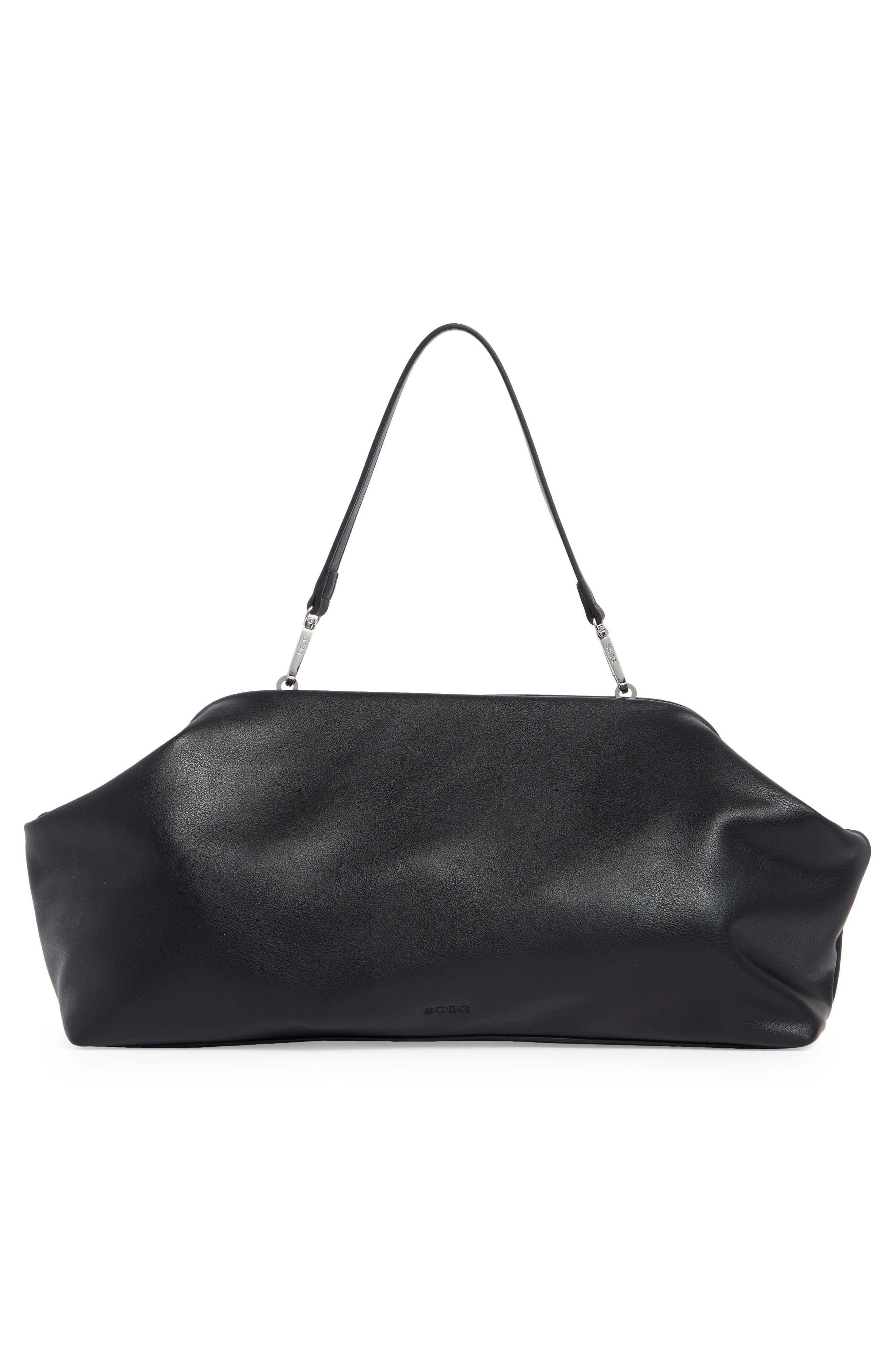 BCBG Oversize Frame Shoulder Bag, Alternate, color, Black