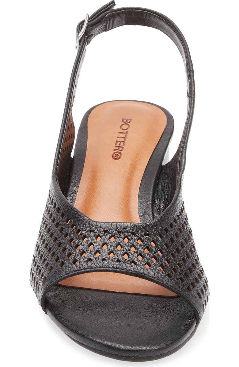 Bottero Botelsa Perforated Open Toe Slingback Pump, Alternate, color, Preto