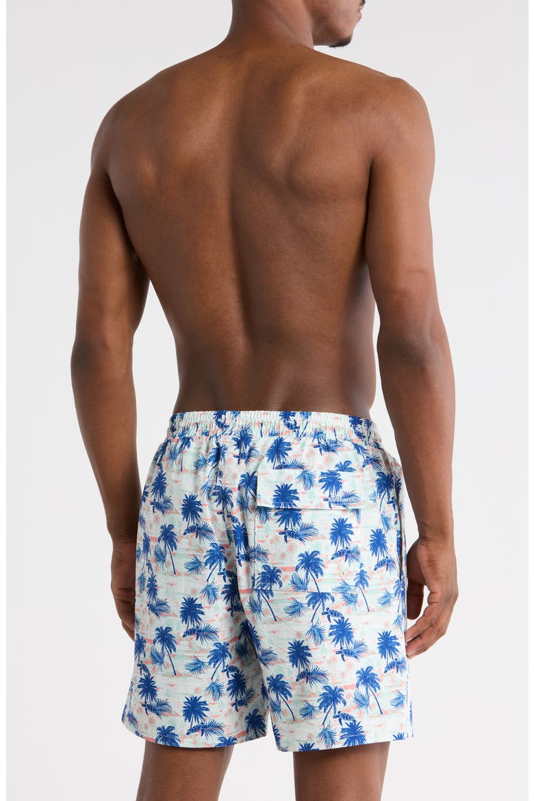 Sea Turtle Seersucker Swim Trunks, Alternate, color, SEA SALT COMBO