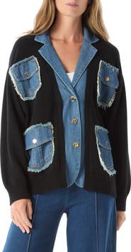 DO by Dee Ocleppo Clio Denim Detail Cotton Blend Sweater