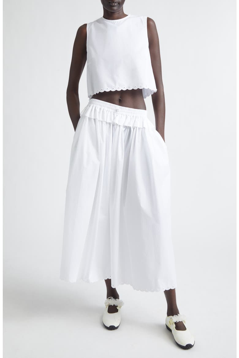 Deeba Broderie Anglaise Cotton Poplin Crop Top, Alternate, color, WHITE