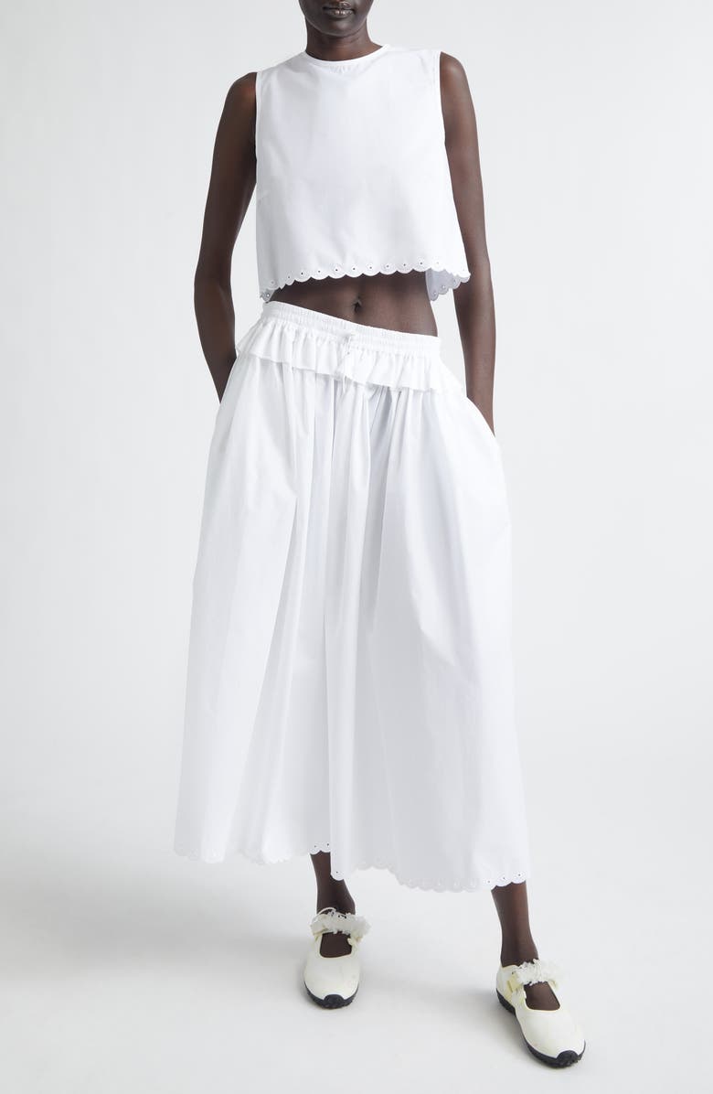 Cecilie Bahnsen Deeba Broderie Anglaise Cotton Poplin Crop Top, Alternate, color, White