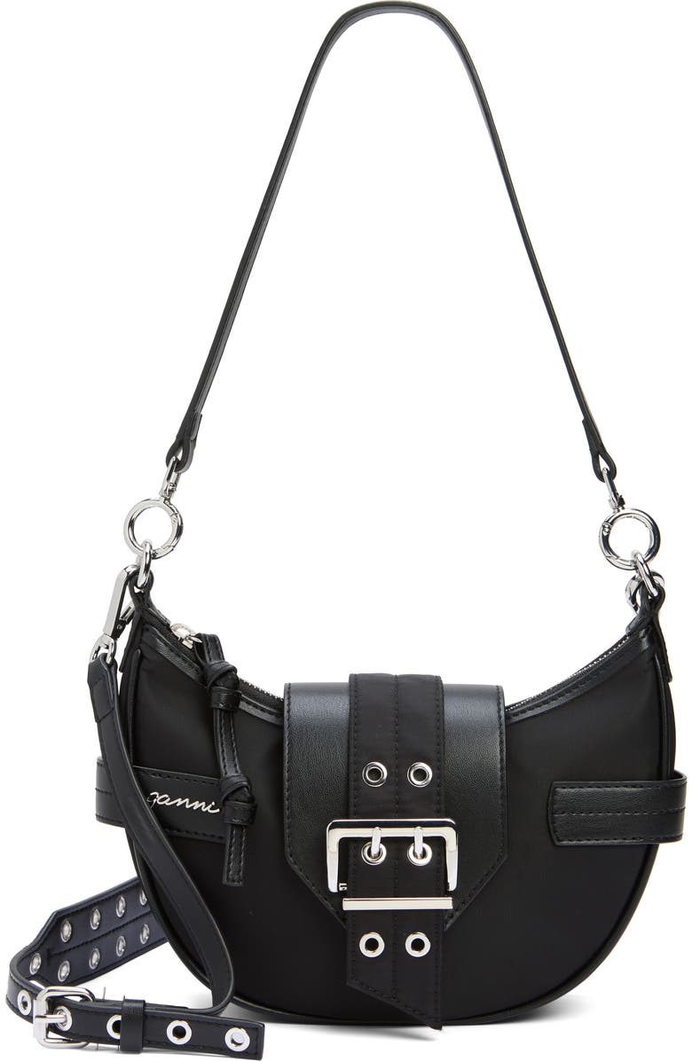 Ganni Bucky Small Nylon Crossbody Bag, Main, color,