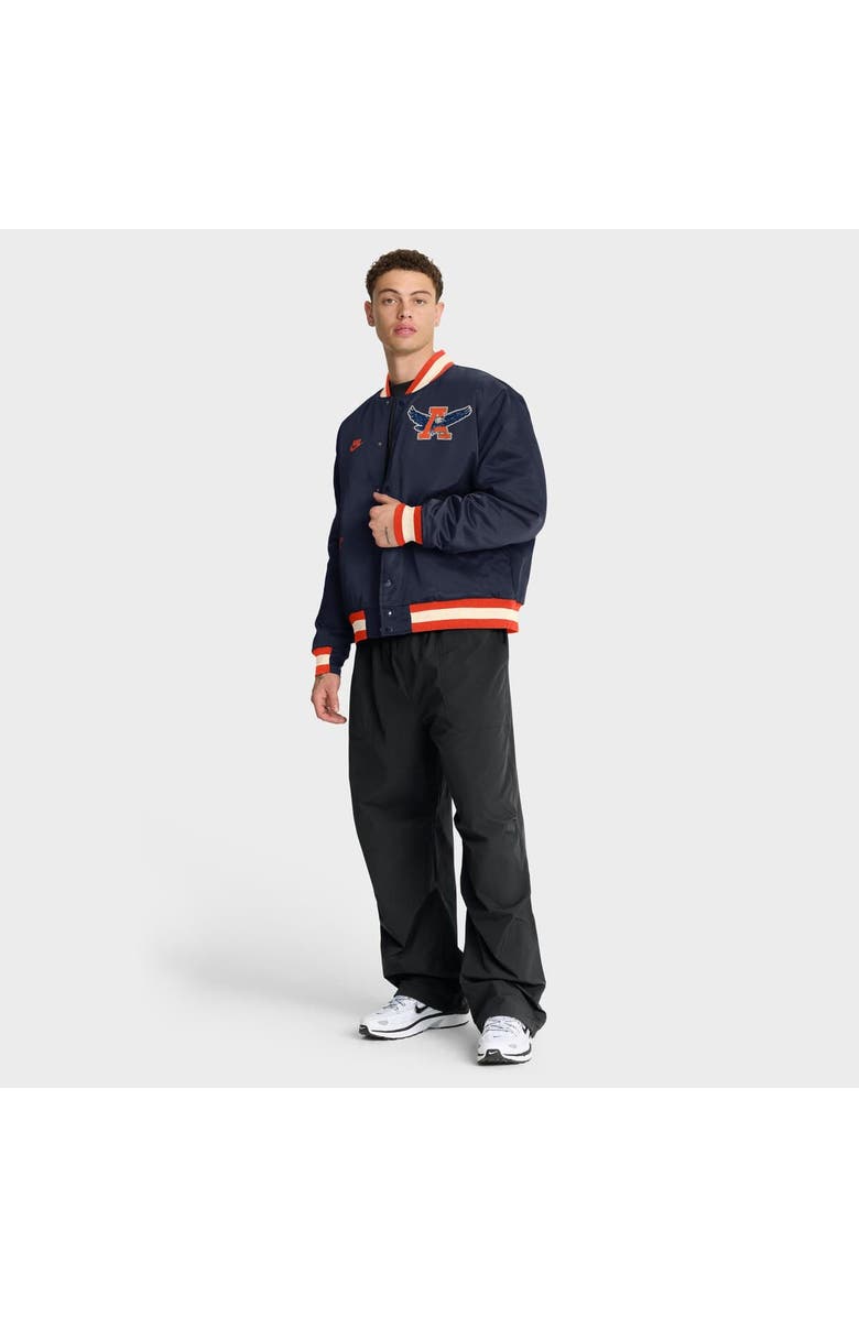 Nike Men's Nike Navy Auburn Tigers Legacy Full-Snap Bomber Jacket, Alternate, color, Navy