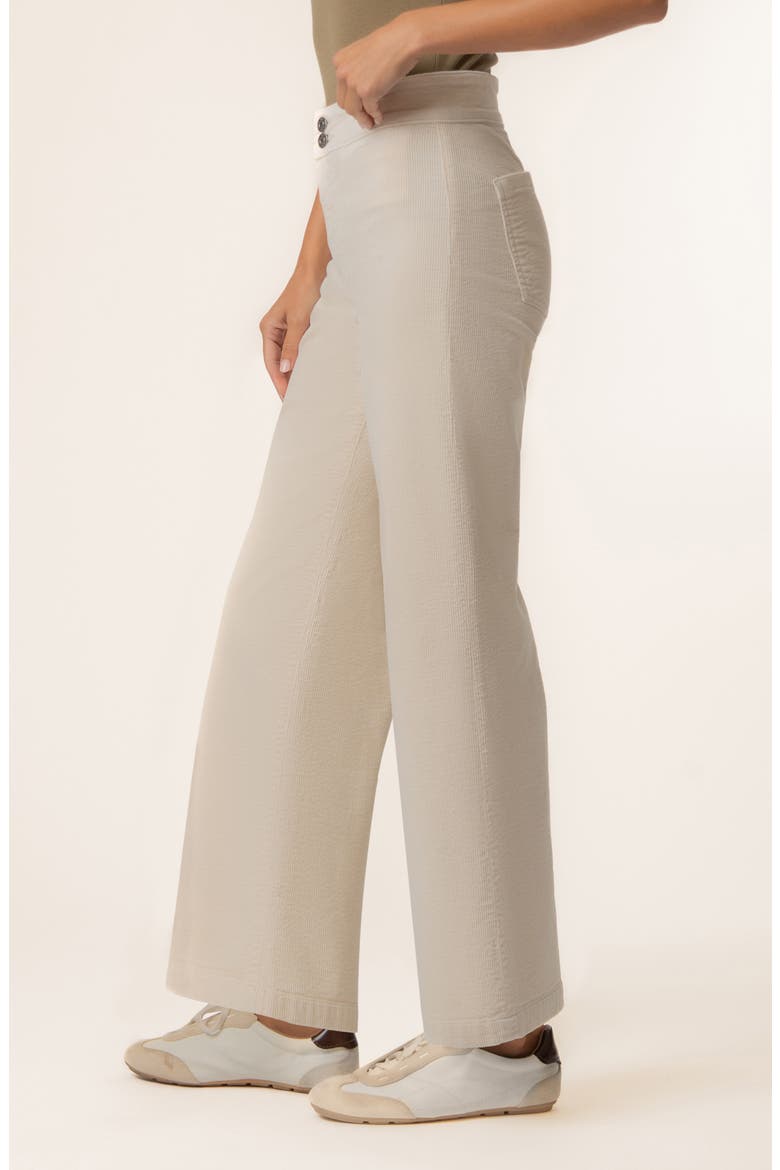 Meg Welt Pocket Wide Leg Corduroy Pants, Alternate, color, IVORY JM